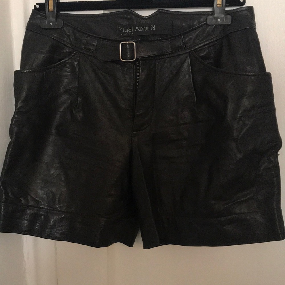Yigal Azrouel Leather Shorts